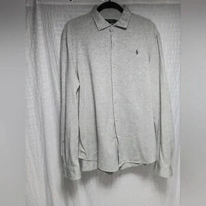 Polo  Ralph Lauren Men's long sleeve button down knit dress shirt. Size XL